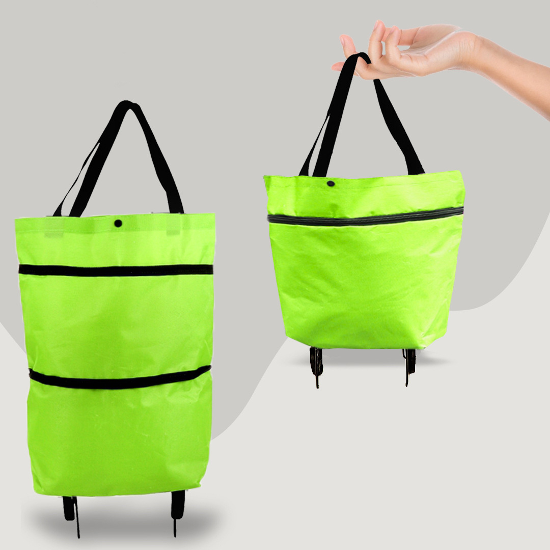 Unisex 2-in-1 convertible shopping cart bag with wheels, perfect for groceries & errands.