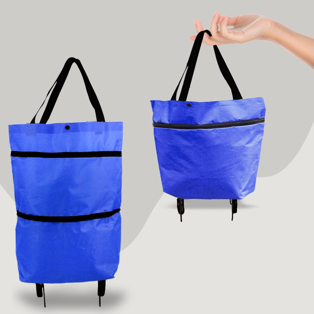 Unisex shopping bag & cart combo, a versatile wheeled bag for all your daily errands.
