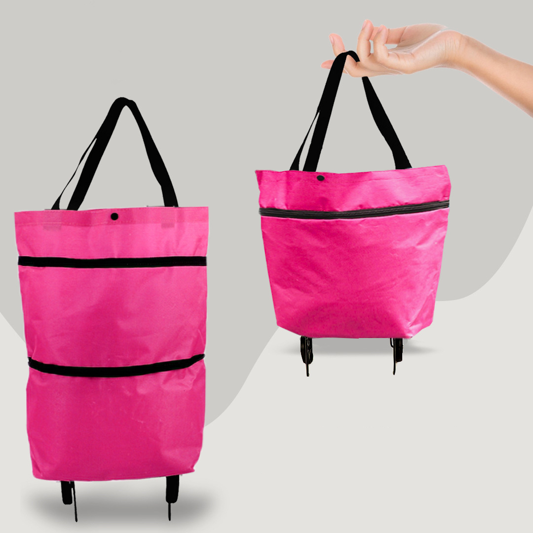 Practical 2-in-1 shopping bag with wheels, designed for effortless grocery hauling.