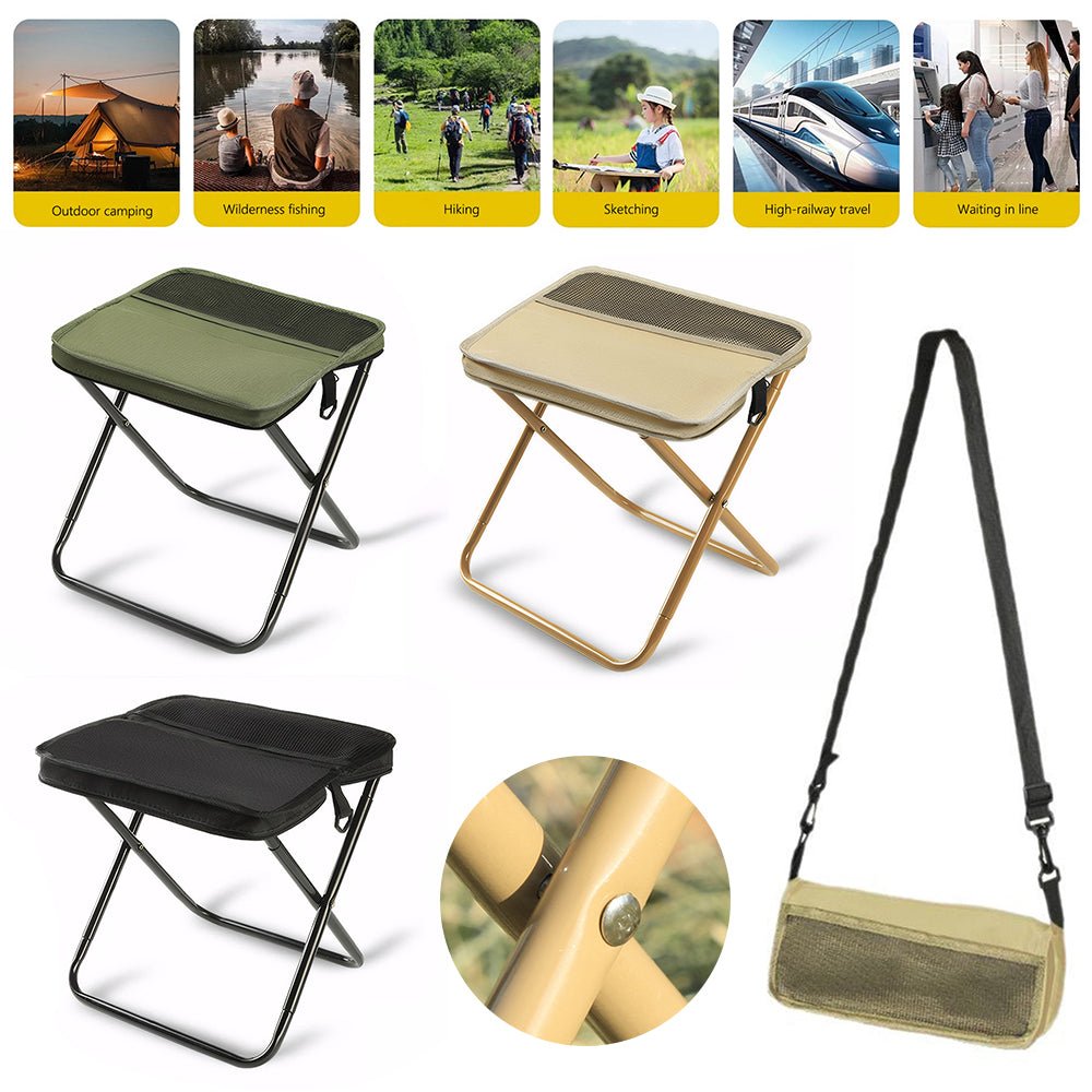 Unisex 2-in-1 folding chair backpack for hiking, camping, and fishing. Lightweight & portable design.