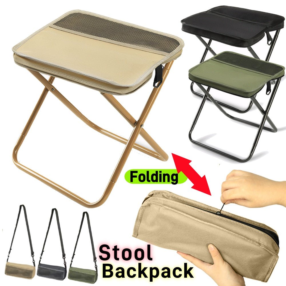 Essential outdoor gear: a waterproof 2-in-1 folding chair backpack for hiking, camping & travel.