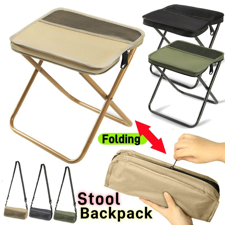 Essential outdoor gear: a waterproof 2-in-1 folding chair backpack for hiking, camping & travel.