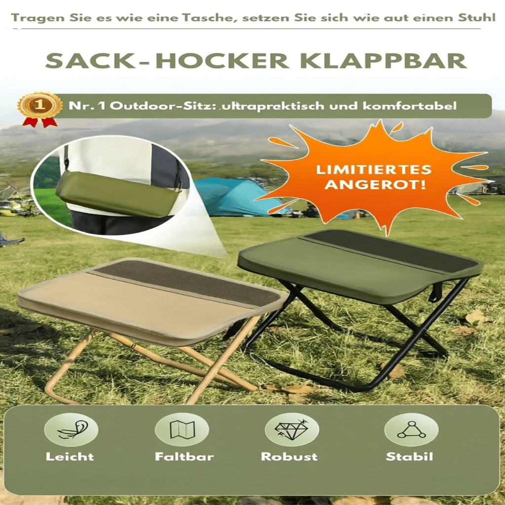 Compact & lightweight folding chair backpack, perfect portable seating for hiking, fishing & camping.