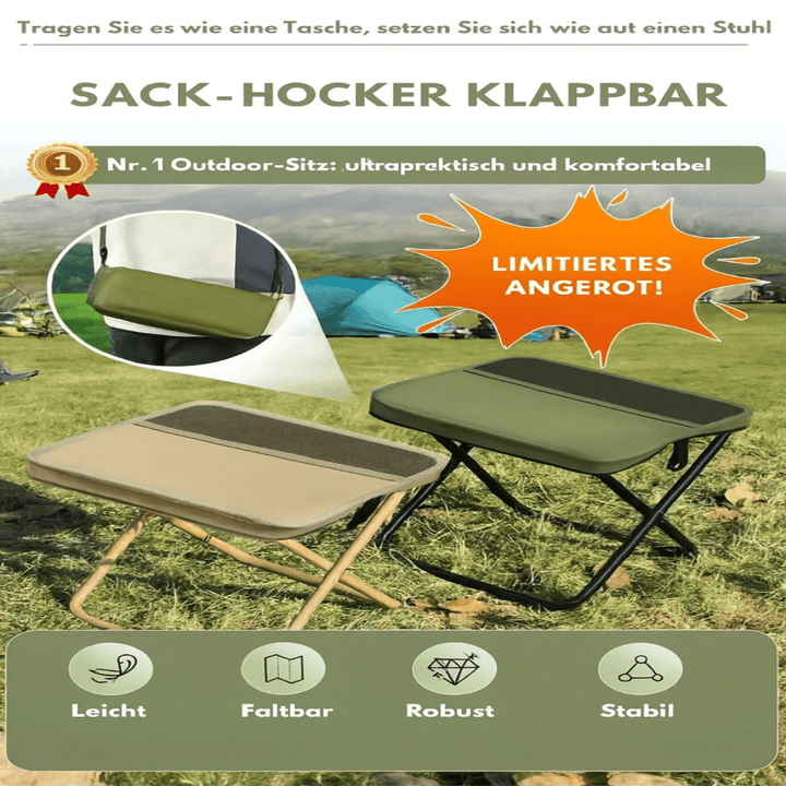 Compact & lightweight folding chair backpack, perfect portable seating for hiking, fishing & camping.