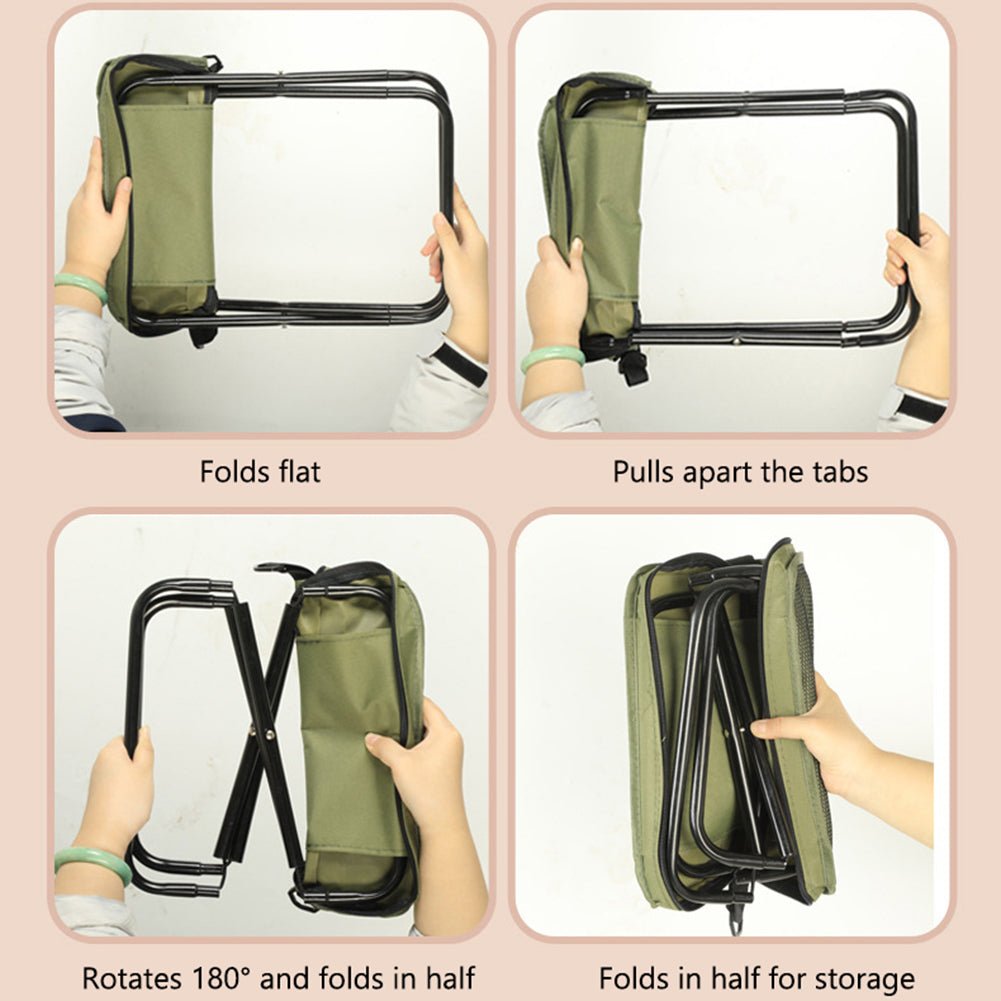 Convenient 2-in-1 folding chair backpack, waterproof & robust, essential for any outdoor adventure.