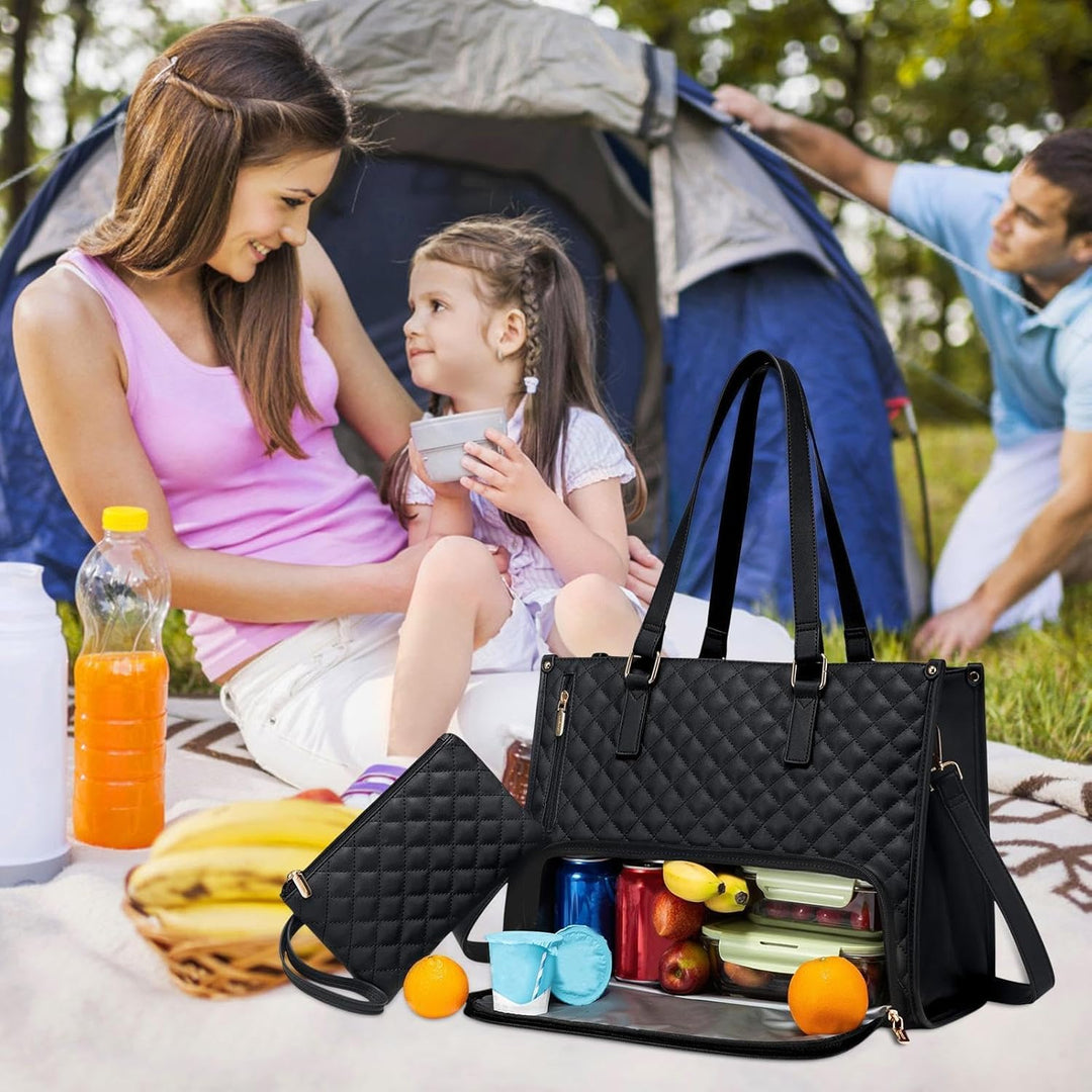 Sleek unisex insulated tote bag. Perfect for work, travel, and daily essentials, organizing lunch & laptop safely.