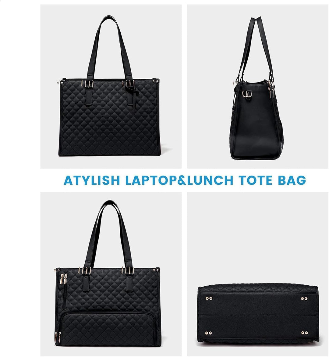 Versatile unisex 2-in-1 tote: insulated compartment for lunch, separate pocket for laptop. Ideal daily essentials bag.