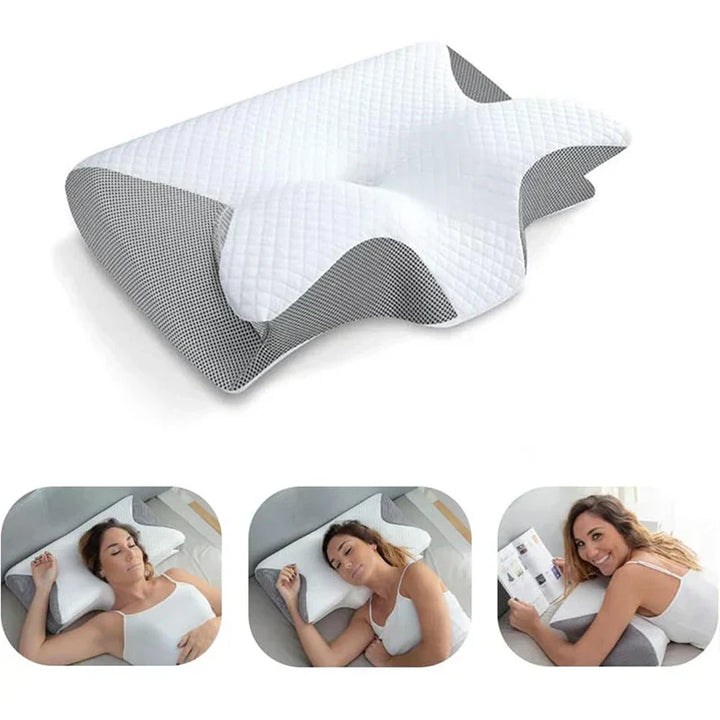 RestAlign 2-in-1 cervical pillow with memory foam for neck support, posture correction, all sleep types.