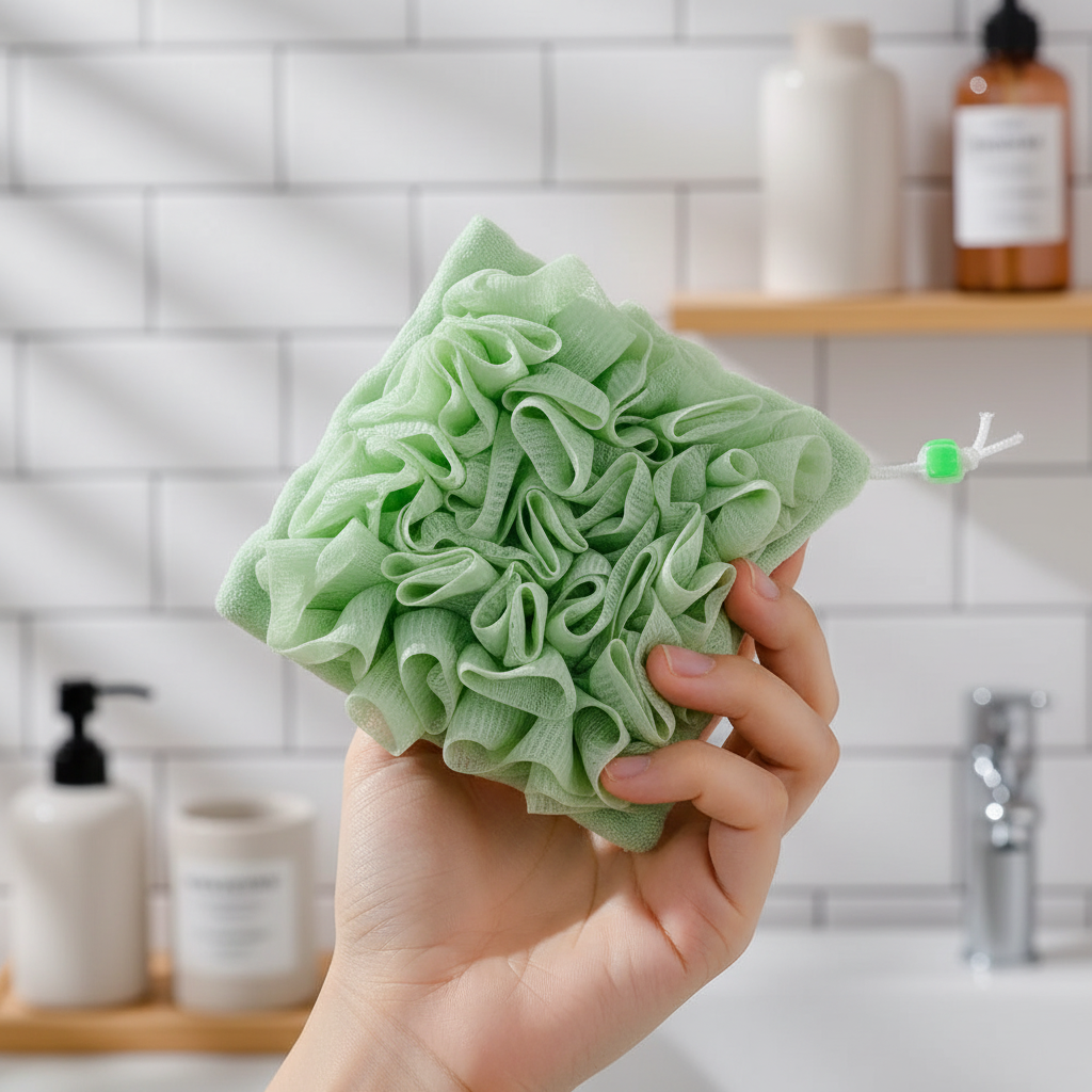 Unisex 2-in-1 Soap Dispensing Bath Sponge, a versatile shower accessory & exfoliator