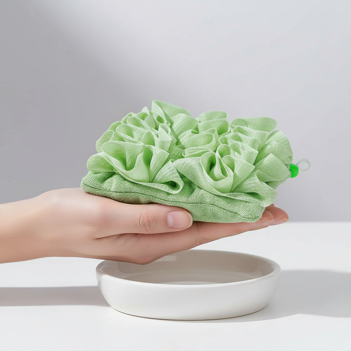 Soft texture soap dispensing bath sponge, an essential shower accessory & exfoliator