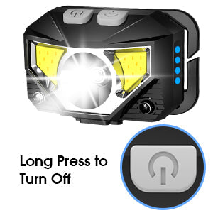 Dual pack, motion sensor LED headlamps. Rechargeable & waterproof for reliable bright light, camping, work.