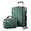 Durable hardshell luggage set for men and women, black, with TSA lock and smooth 360 spinner wheels