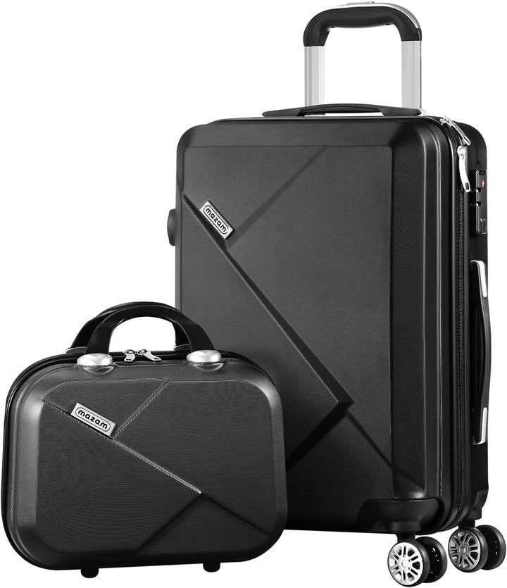 Two-piece hardshell trolley bag set, carry-on and large, featuring built-in TSA lock for secure travel