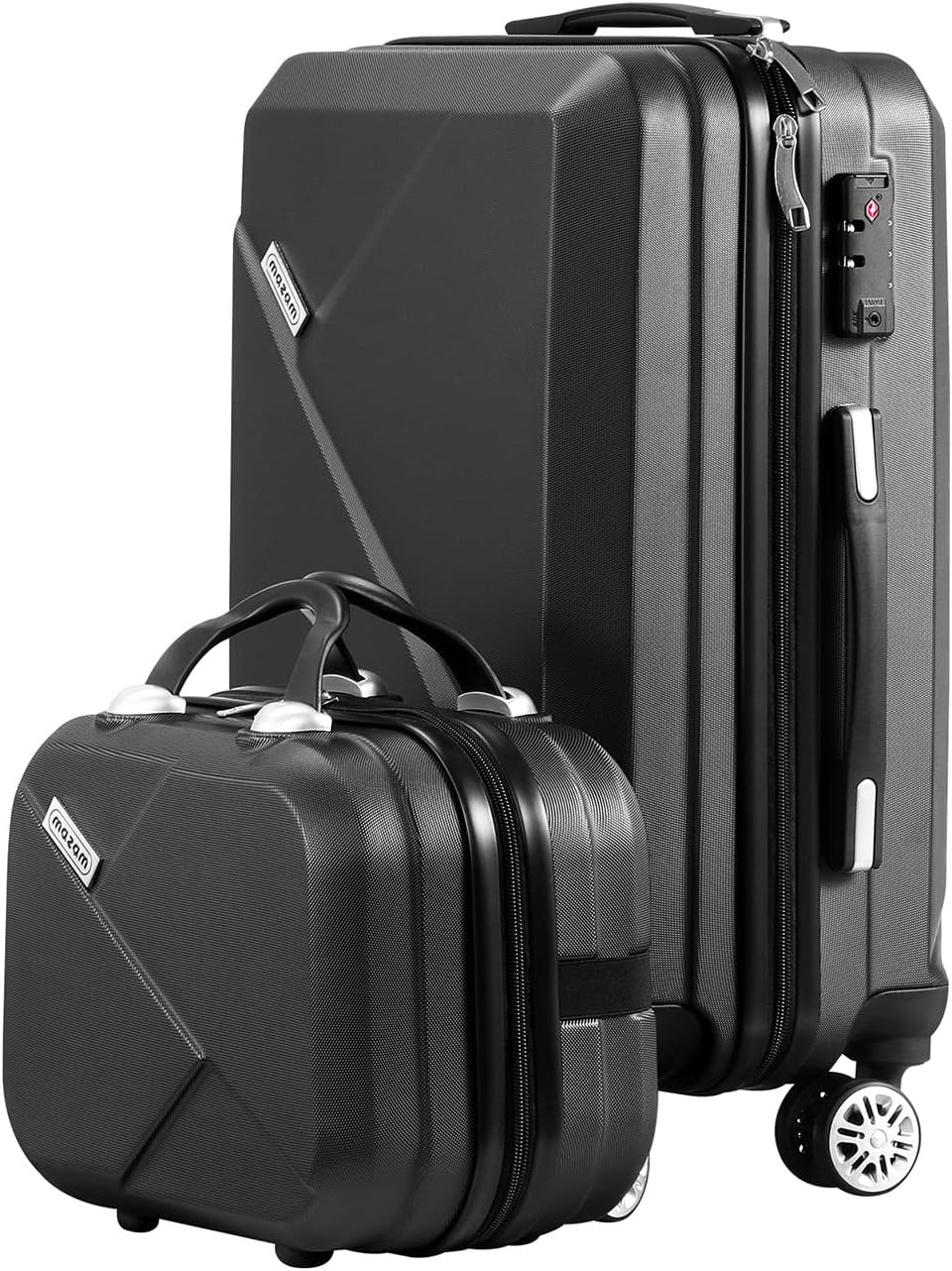 Secure 2-piece hardshell luggage set with integrated TSA lock, offering durability and easy maneuverability