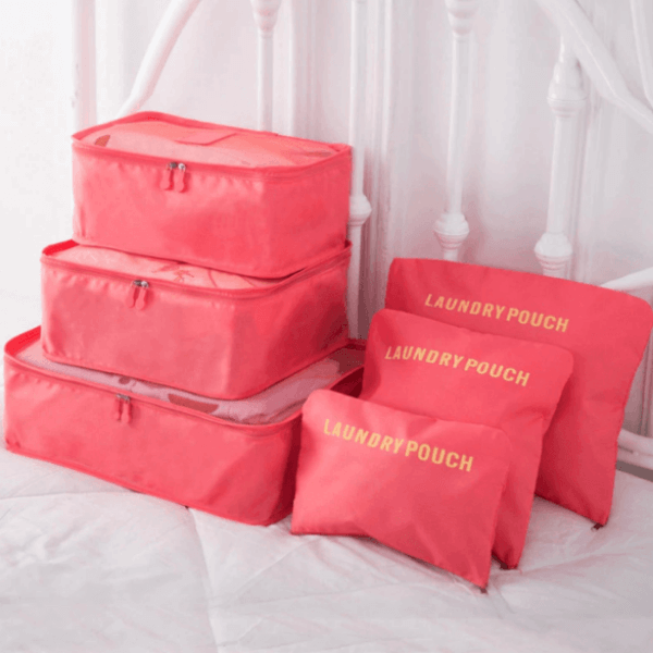 Compact space-saving packing cube held in hand, lightweight travel essential