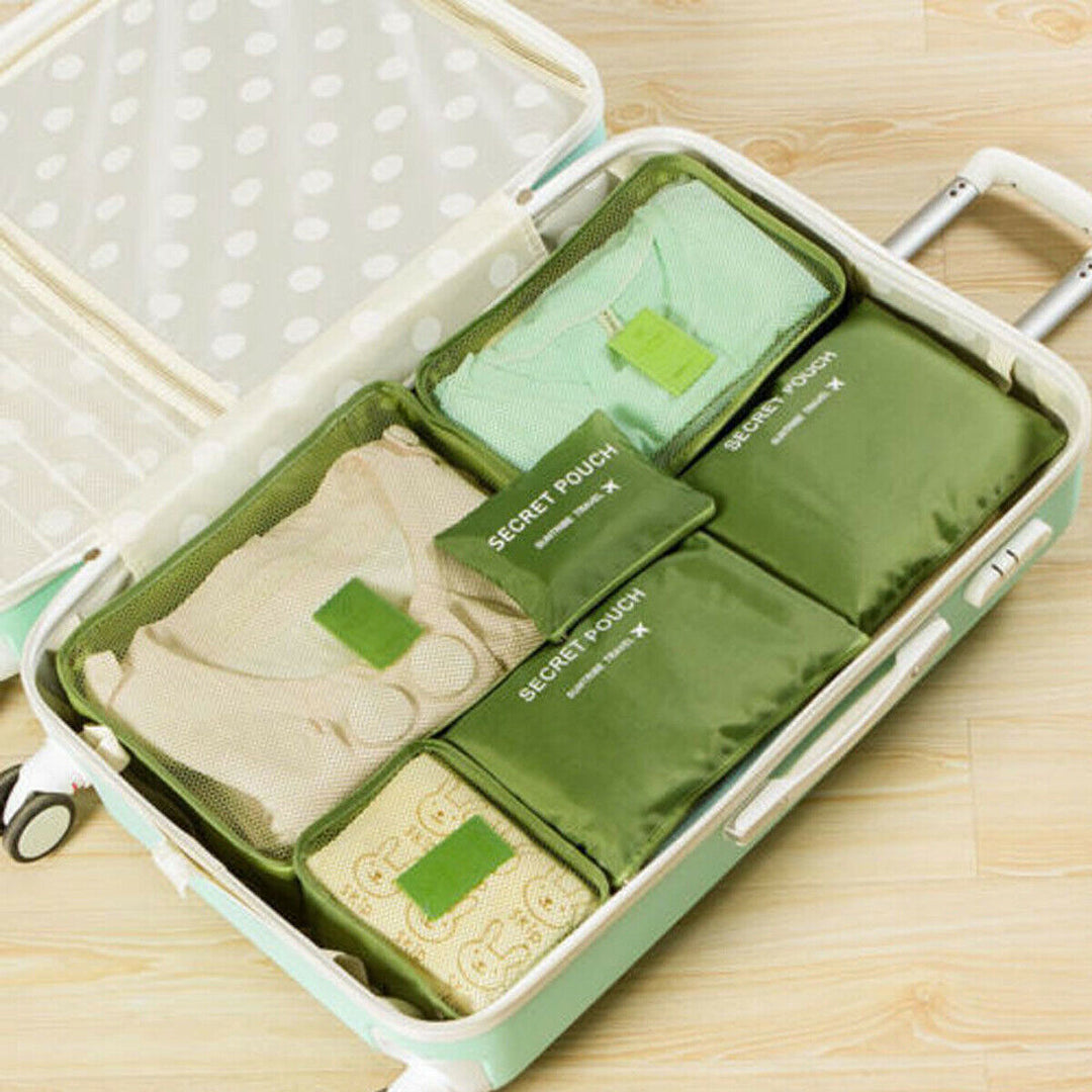 Overhead shot of two packing cubes, flat and ready for use