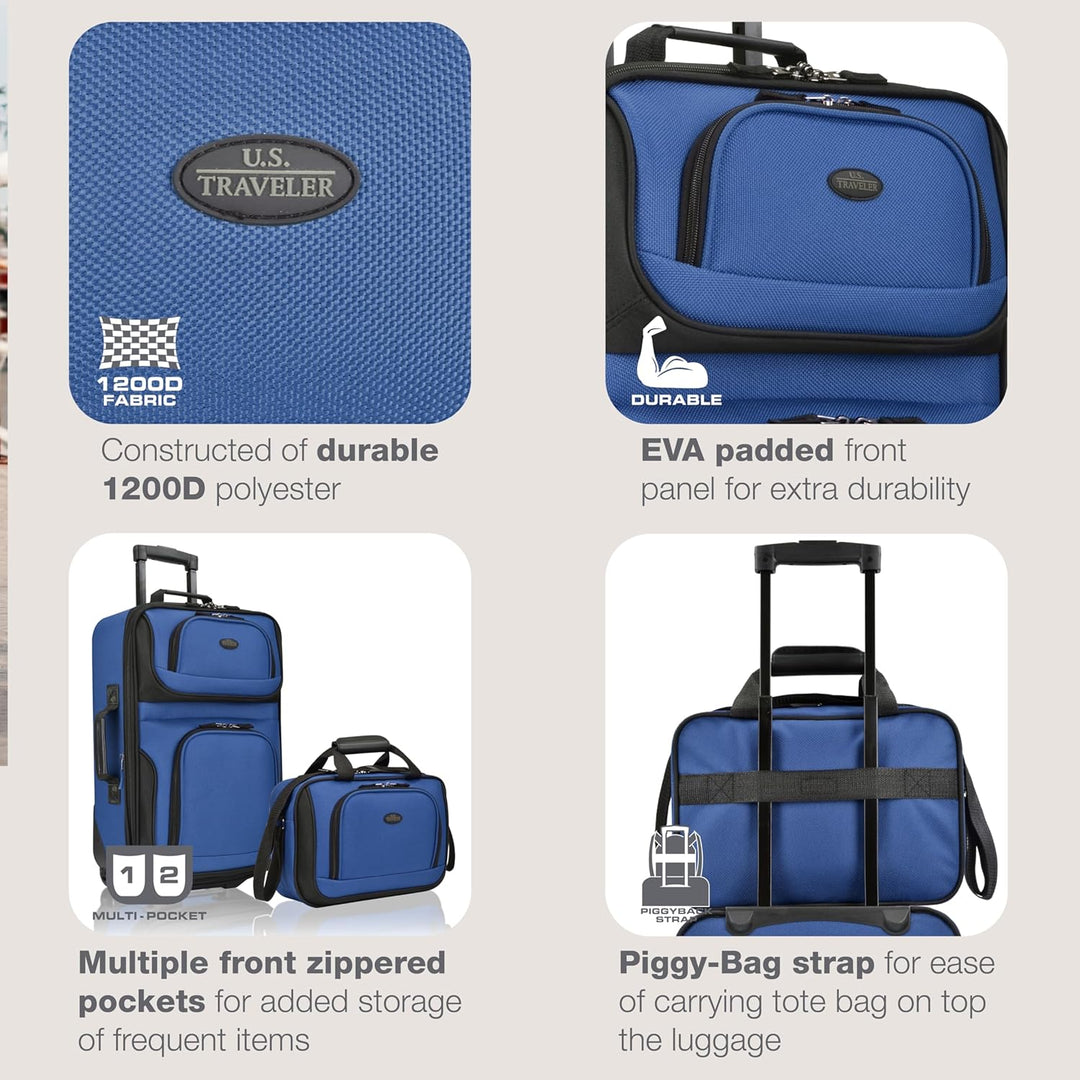 Stylish polyester 2-piece carry-on luggage set, perfect for efficient and comfortable travel