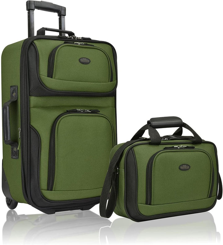 Expandable travel bag and matching tote bag, a convenient 2-piece carry-on luggage set