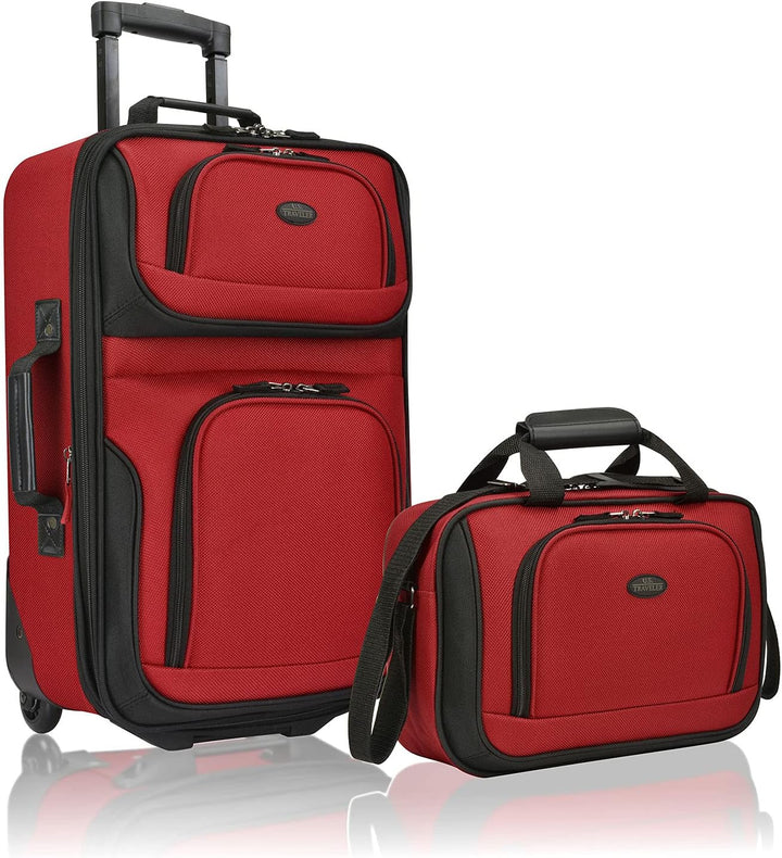 Gray 2-piece softside luggage set, carry-on & tote with expandable feature & skate wheels