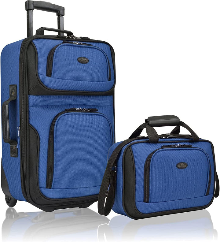 Close-up of skate wheels on one piece of the unisex expandable carry-on luggage set