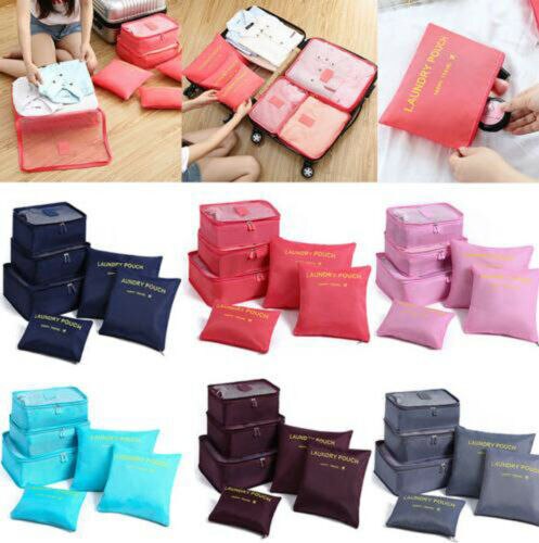 Efficient luggage organizer set, unisex. Space-saving packing cubes for travel accessories.