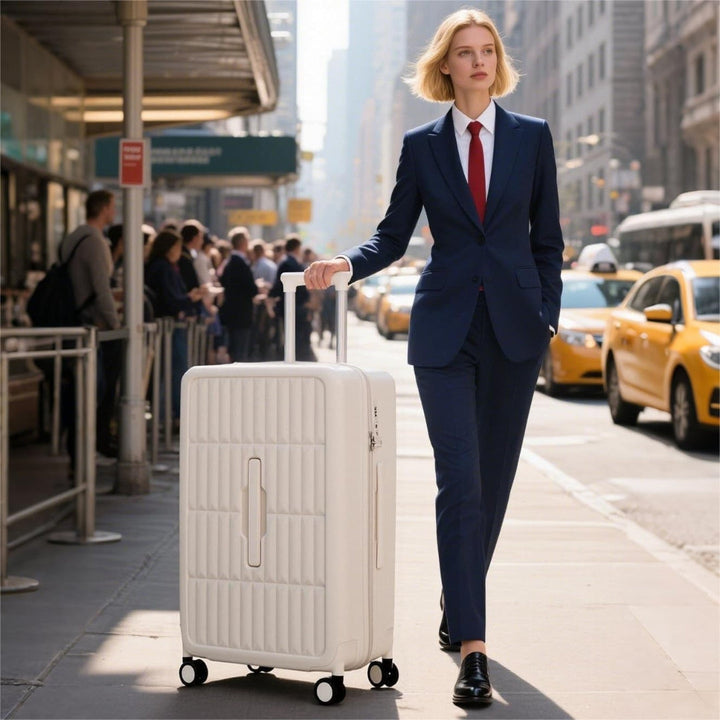 Unisex 20-inch airline-approved travel luggage, durable hardshell protecting belongings on any journey.