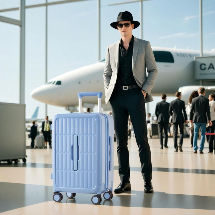 Dependable 20-inch hardshell carry-on, airline-approved, for seamless transitions through any airport.