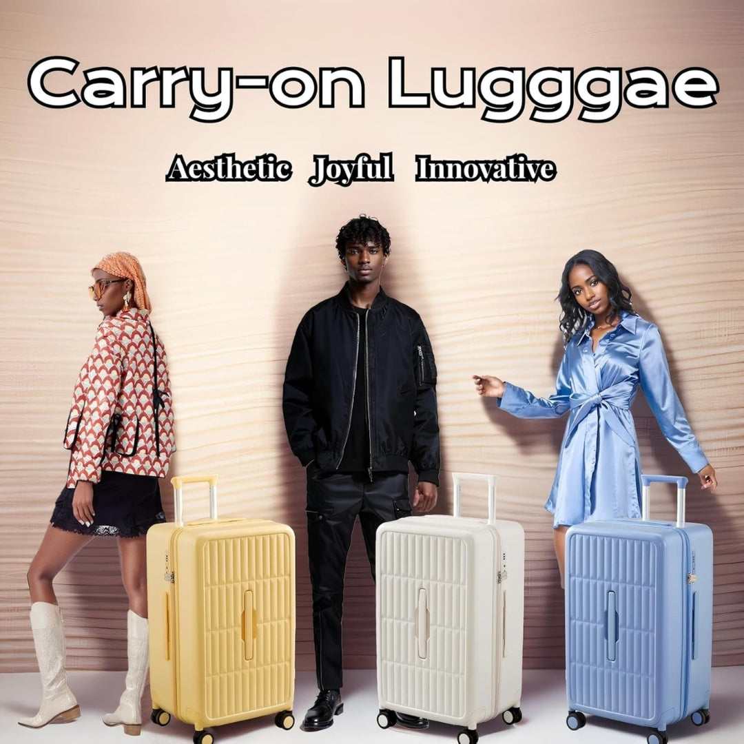Stylish 20" unisex carry-on, airline-approved, featuring a practical 3:7 split for neat packing.