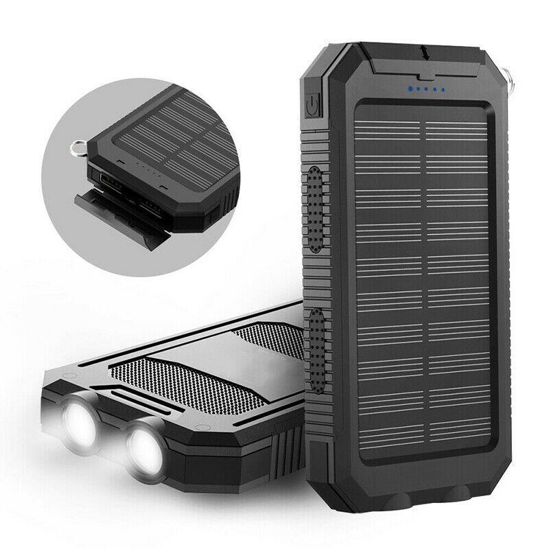 Power up your devices with this 20000mAh waterproof solar power bank, ultimate outdoor adventure gear.