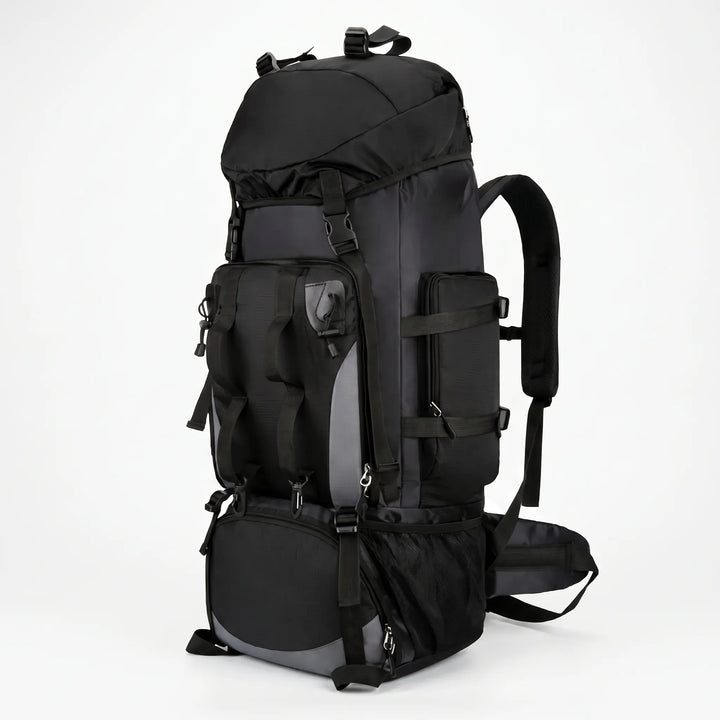 Ergonomic 24gal large hiking backpack, comfortable for extended trips, camping, and carrying heavy outdoor gear.