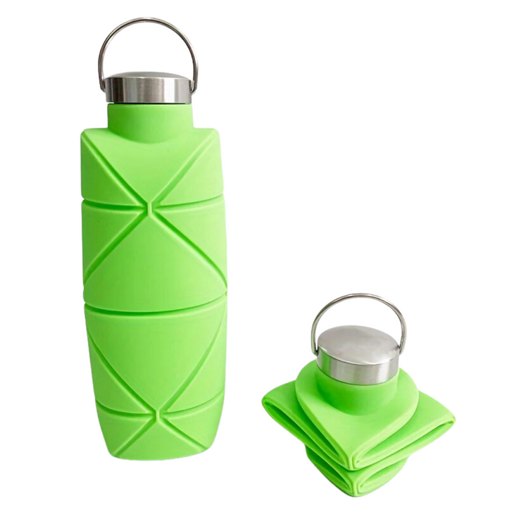 Portable 25 oz collapsible silicone water bottle for easy travel & outdoor adventures. Stay hydrated with this fitness essential.