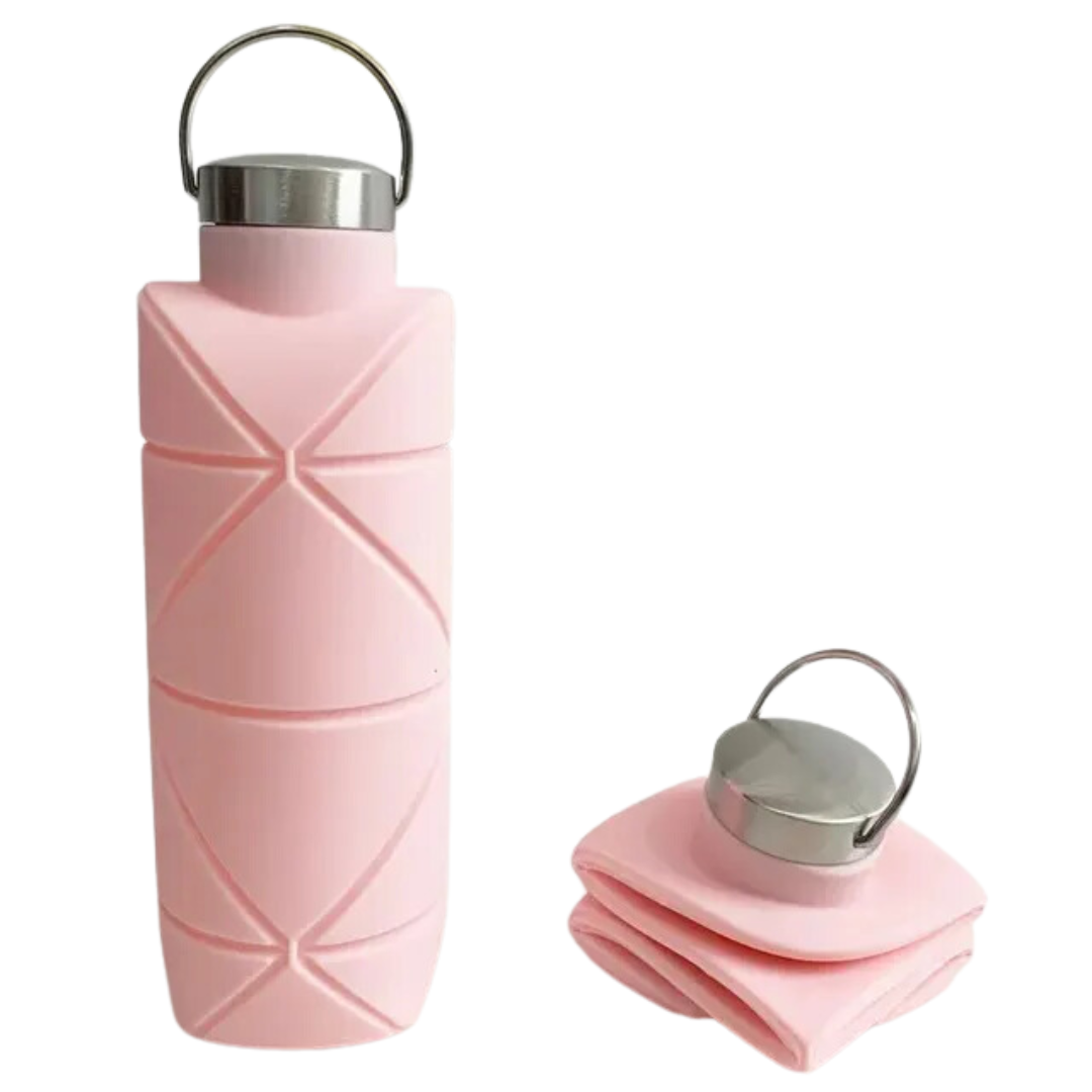 Durable silicone collapsible water bottle, 25 fl oz. Leakproof & portable for gym, hiking, or daily hydration needs.