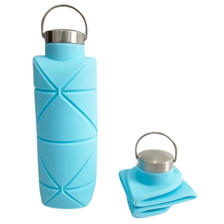 Unisex 25 oz silicone collapsible water bottle, ideal for active lifestyles. Enjoy leakproof hydration while traveling or fitness.