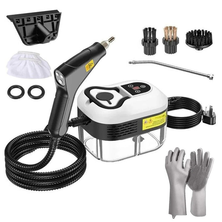 Unisex 2500W high pressure steam cleaner for deep chemical-free home cleaning, includes gloves.
