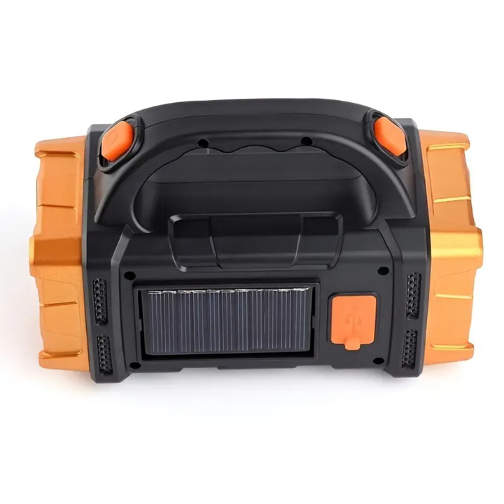 Versatile 3-in-1 solar power bank, emergency torch, & phone charger; perfect for camping & survival.