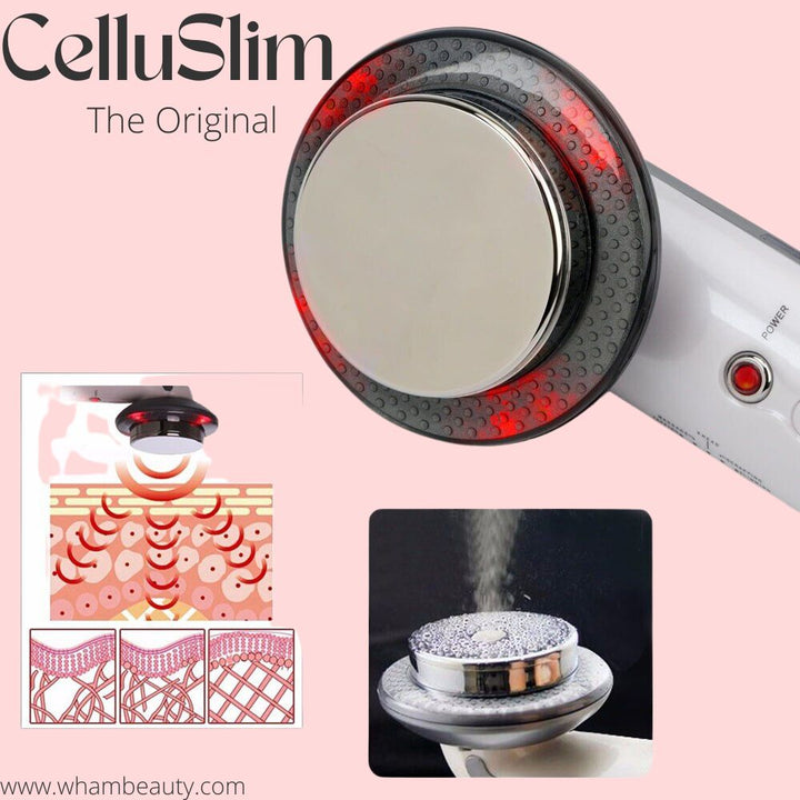 Advanced SlimShape EMS, ultrasonic cavitation, & infrared anti-cellulite beauty device for home skin care.