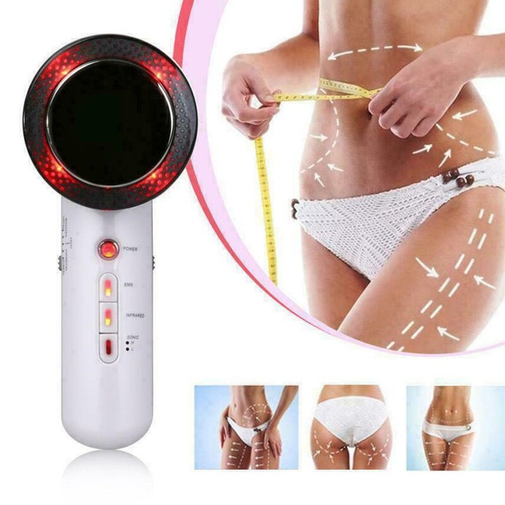 Ergonomic, portable 3-in-1 fat & cellulite remover for easy home spa body sculpting and skin care.