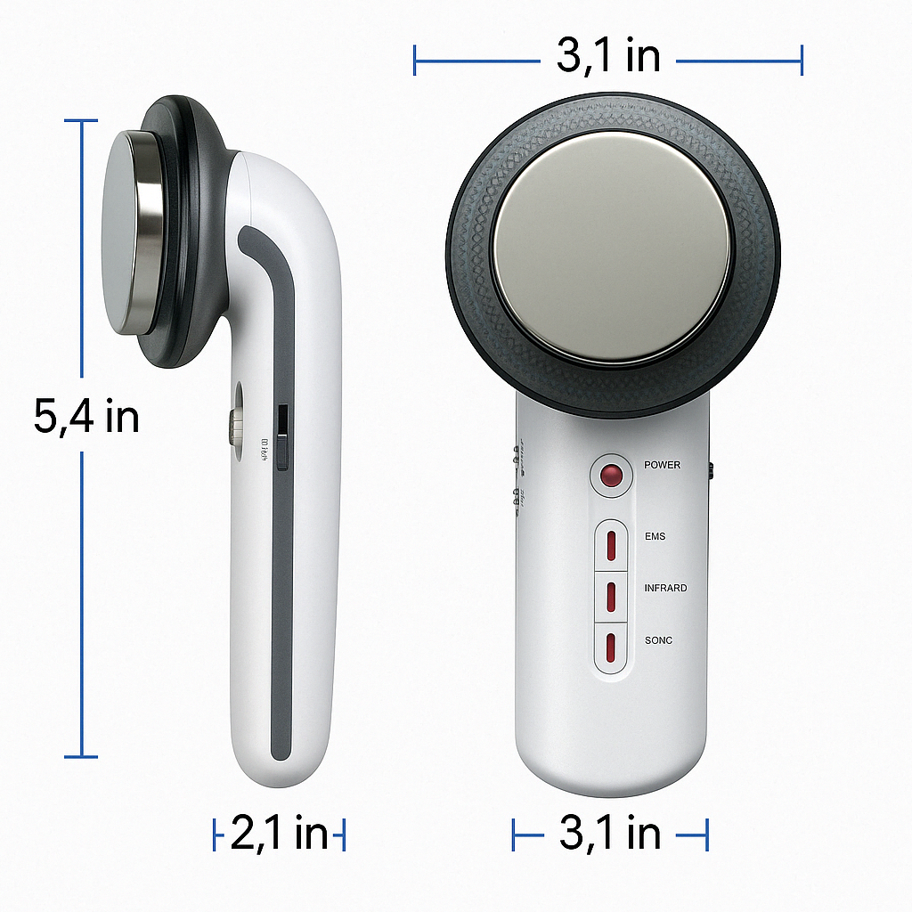 Multifunctional beauty device with EMS, ultrasonic, & infrared for effective fat & cellulite removal & skin tightening.