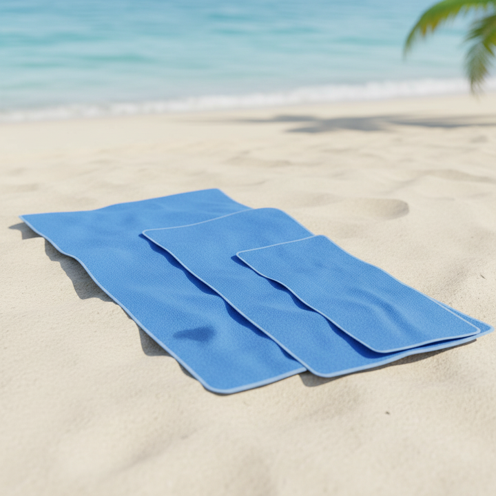 Unisex 3-piece quick dry microfiber towel set, compact for travel or gym
