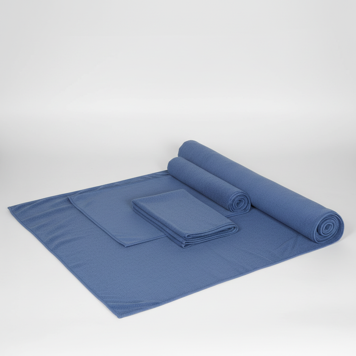 Hygienic quick dry microfiber towel set by WaterHero, great for travel and sports