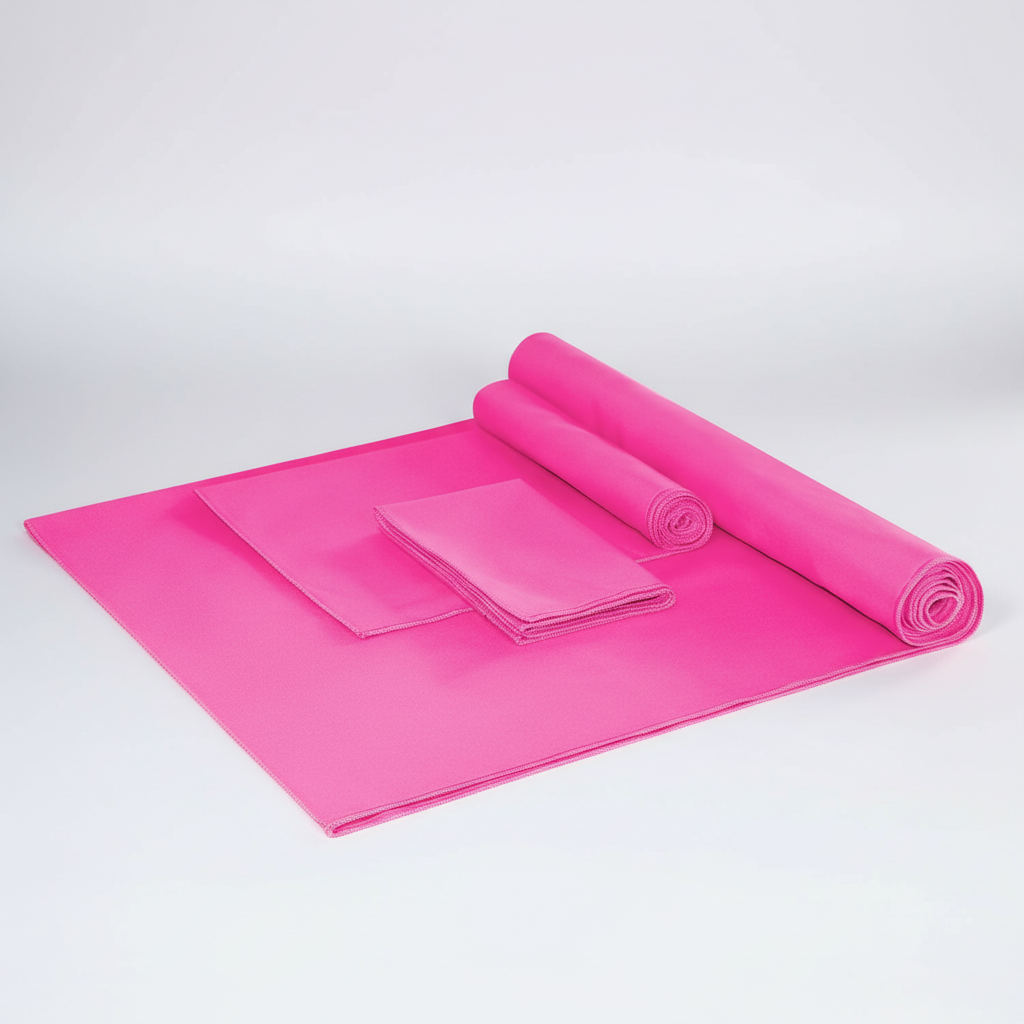Travel-friendly 3-piece microfiber towel set, compact, quick dry, and absorbent
