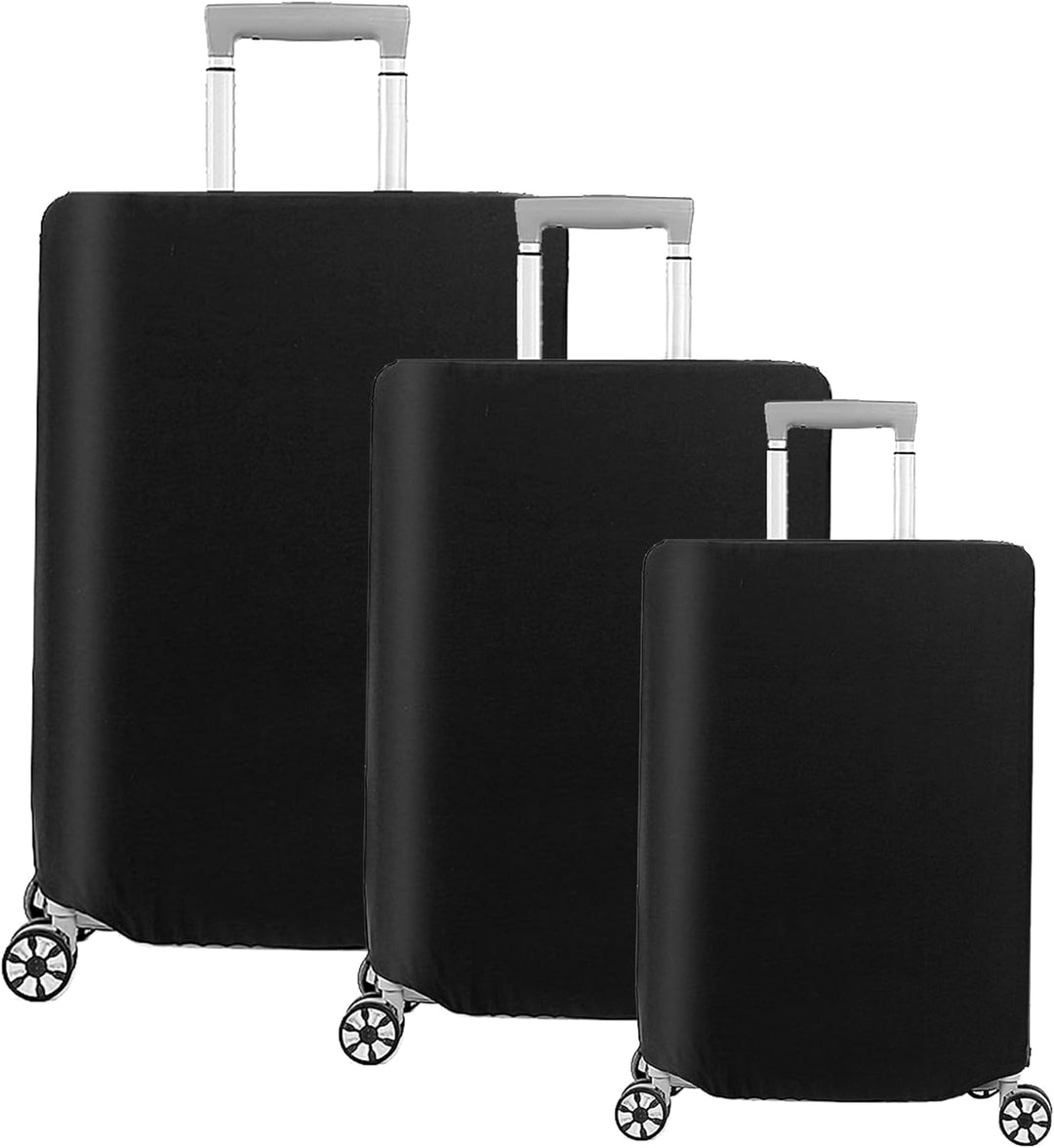 Unisex 3-piece stretchable luggage cover set protecting suitcases, essential travel gear