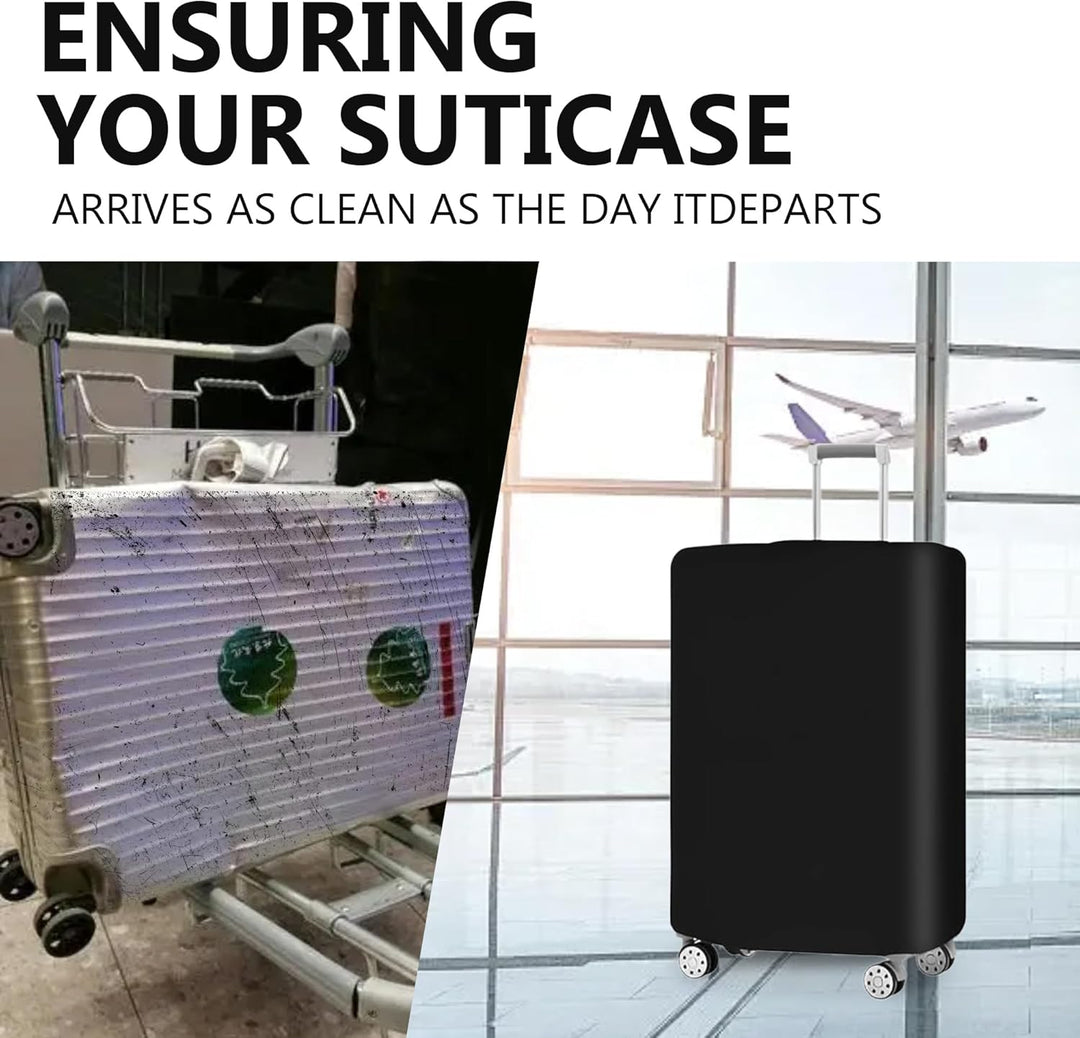 Durable & anti-tear 3-piece stretchable luggage covers for travel, easy to apply suitcase protection.