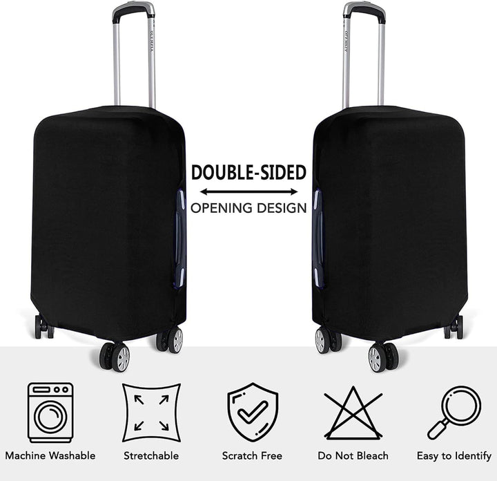 Full view of a travel gear 3-piece stretchable luggage cover set, dustproof and anti-scratch