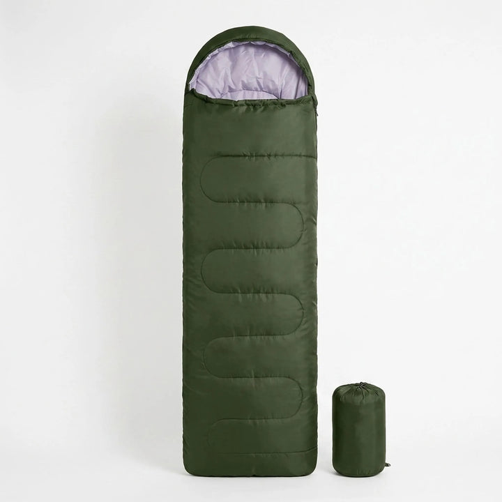 Versatile 3-season sleeping bag perfect for unisex campers, hikers, and travel during milder weather.