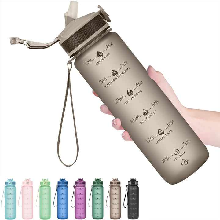 Unisex 30oz motivational water bottle with straw. Perfect for gym, office, & daily hydration goals.