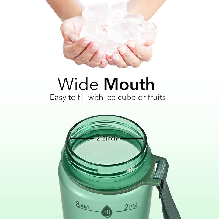 Hydration tracker water bottle, 900ml, with straw. Unisex design, great for fitness & daily use.