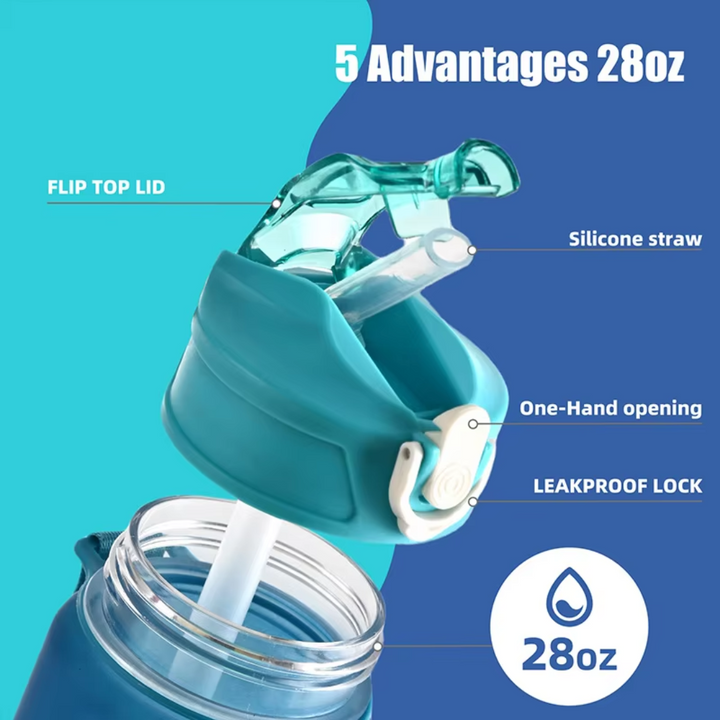 Unisex 1L water bottle for active lifestyles, leakproof, durable, perfect for gym, fitness & outdoor.