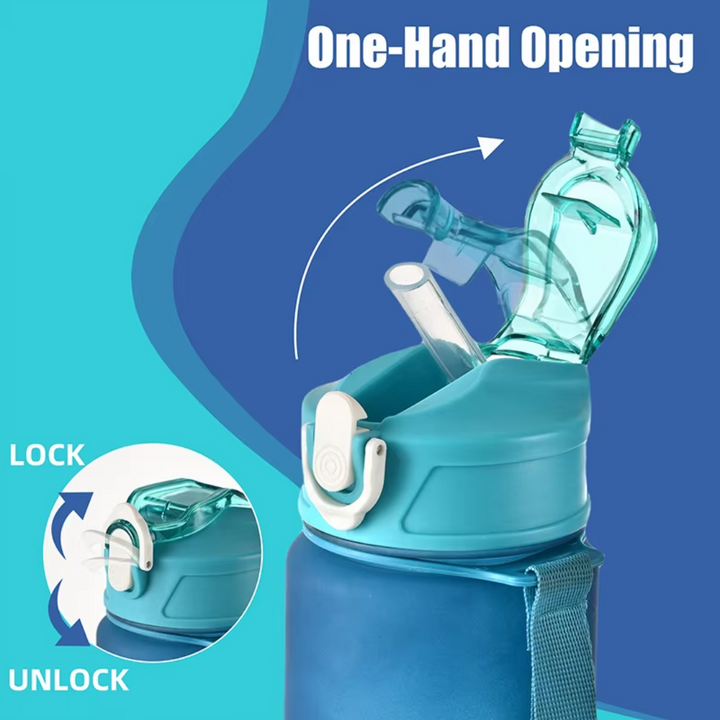 Stay hydrated with this 1L leakproof sports bottle, perfect for gym workouts & outdoor activities.