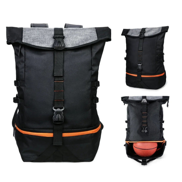 Unisex 35L nylon travel backpack, a versatile sports bag and gym bag for all your adventures.